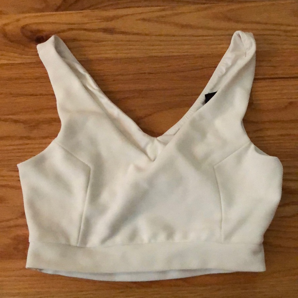 Aqua White Cropped top